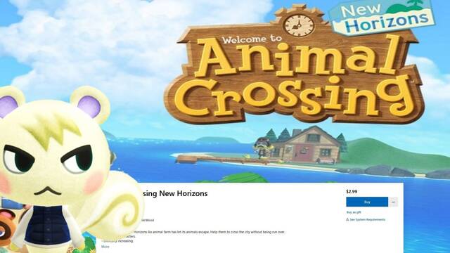 Animal Crossing falso en Microsoft Store