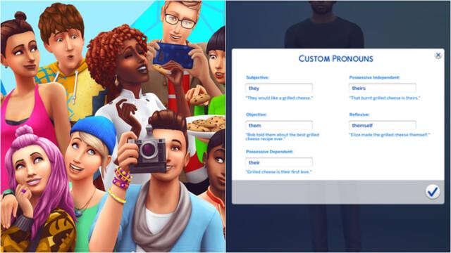 Los Sims 4 a�ade pronombres personalizables para los  Sims en ingl�s