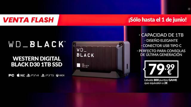 SSD WD BLACK D30 de 1TB por 79,99€ de oferta en GAME por tiempo limitado