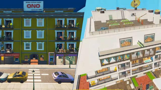 Recrean en Fortnite los edificios de Aquí no hay quien viva y La que se avecina y sí, puedes jugar en ellos