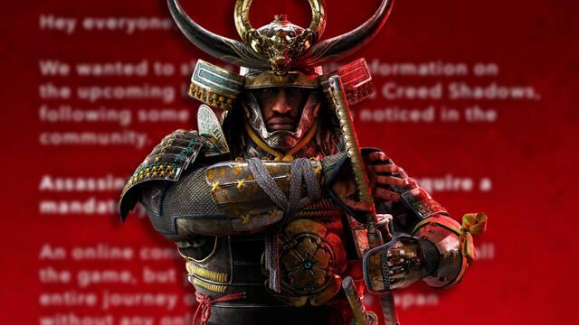 Ubisoft aclara que Assassin's Creed Shadows no requerir� conexi�n permanente a Internet.