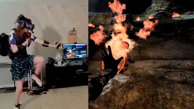 Una youtuber utiliza dos chalecos h�pticos para conseguir la experiencia de juego m�s realista.