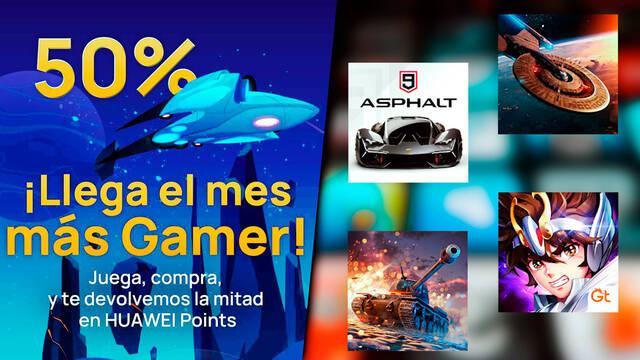 Huawei devuelve la mitad del dinero de tus compras en saldo para contenido para juegos.