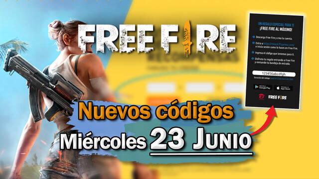Free Fire: portada de c�digos de recompensa mi�rcoles 23 de junio 2021