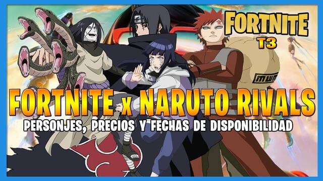 Fortnite Battle Royale - Portada de la noticia con los nuevos personajes de Naruto disponibles el próximo 23 de junio: Itachi, Orochirmaru, Gaara y Hinata