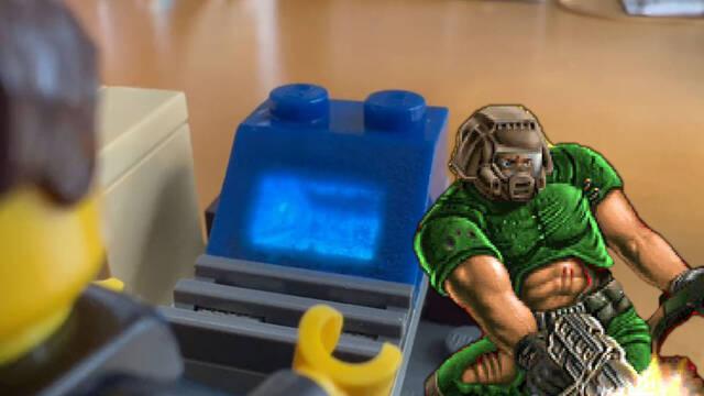 Adaptan el Doom original a un bloque azul de LEGO