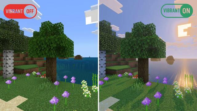 �Se nota el cambio gr�fico de Minecraft? Comparan los gr�ficos de Vibrant Visuals con los originales