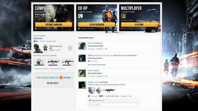 Se muestran accidentalmente im�genes del Battlelog de Battlefield 3