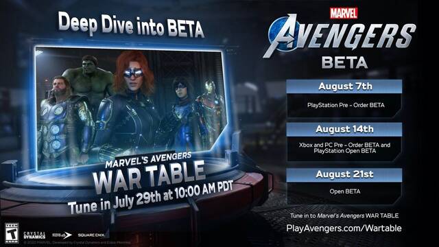 La beta de Marvel's Avengers tendrá lugar en agosto.