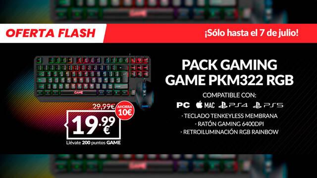PACK GAME PKM322 RGB 2 IN 1 GAMING SET (RATÓN + TECLADO) por solo 19,99€ en GAME