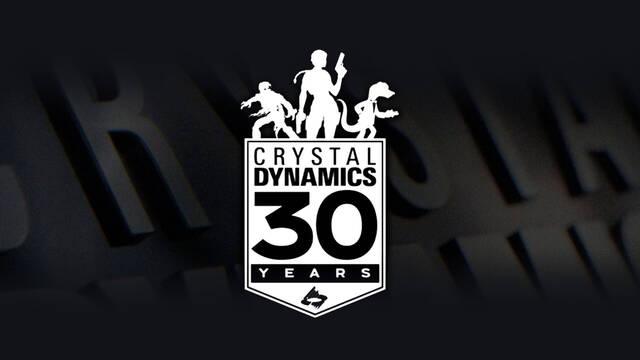 Crystal Dynamics nuevo logo por su 30º aniversario con Lara, Raziel y Gex