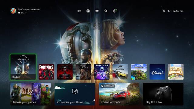 La nueva pantalla de inicio llega hoy a Xbox One y Xbox Series