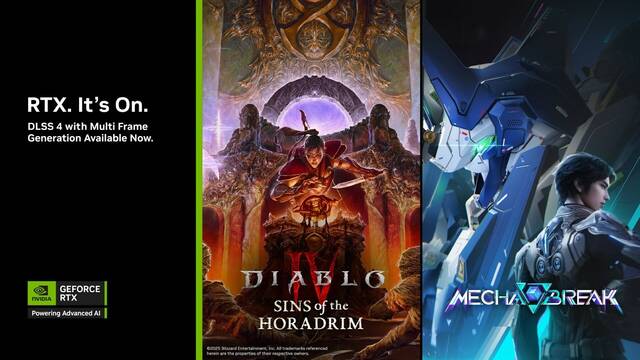 Nvidia DLSS 4 llega a Diablo 4, Mecha Break, Monster Hunter Wilds y otros juegos con los �ltimos dirvers