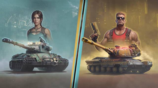 Lara Croft y Duke Nukem se unen en el crossover m�s extra�o: tendr�n sus propios tanques en World of Tanks