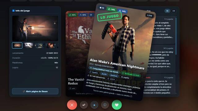 Crean un 'Tinder' gratuito para elegir qu� juego pendiente de Steam jugar ahora