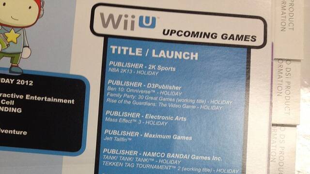 Filtrada una posible lista de juegos para el lanzamiento de Wii U