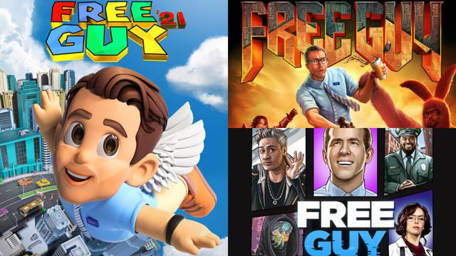 Free Guy libera varios carteles inspirados en Super Mario 64, GTA, Doom y varias sagas