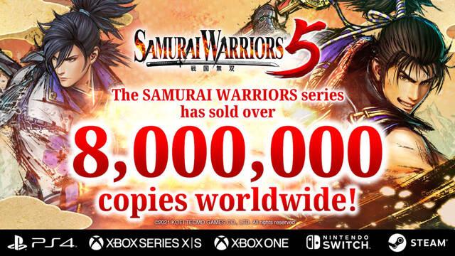Samurai Warriors supera los 8 millones de unidades vendidas.