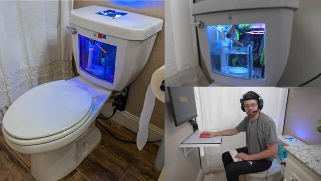 Un youtuber construye un PC de sobremesa dentro de un inodoro