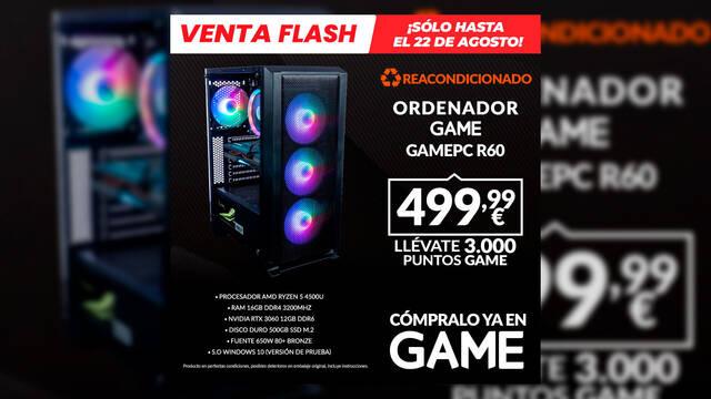 Oferta Flash GAME PC gaming por menos de 500 euros