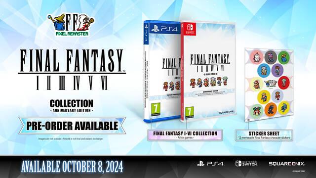 Final Fantasy I-VI Pixel Remaster Collection ya tiene fecha en su lanzamiento en f�sico para PS4 y Switch