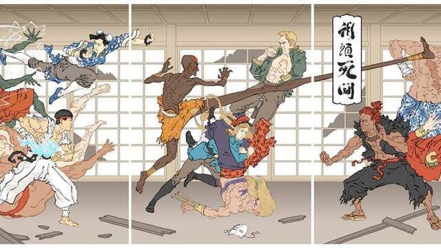 Personajes de Nintendo trasformados en cl�sicos grabados japoneses