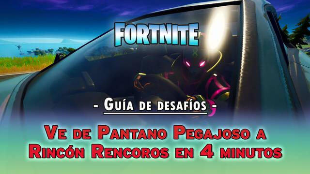 Desaf�o Fortnite: ve de Pantano Pegajoso a Rinc�n Rencoroso en coche en 4 minutos - Fortnite Battle Royale