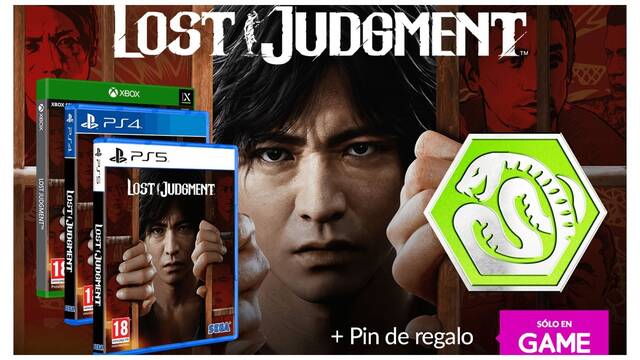 Reserva Lost Judgment en GAME y llévate un pin exclusivo de regalo.