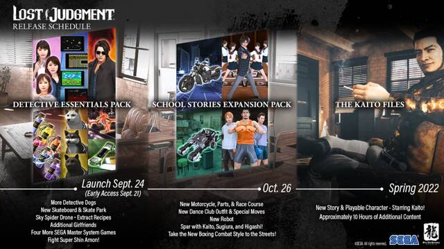 Lost Judgment desvela la hoja de ruta de sus contenidos descargables