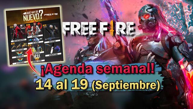 FREE FIRE | Agenda semanal del 14 al 19 de septiembre: Todas las novedades de la tienda