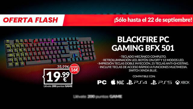 Consigue el teclado mecánico BLACKFIRE BFX 501 MECÁNICO XINDA BLUE SWITCH en GAME de oferta