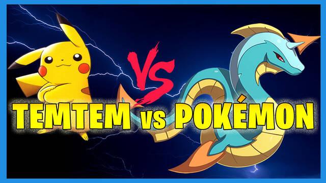 Temtem vs Pokémon: 5 diferencias, portada de la noticia con Pikachu frente a Nessla
