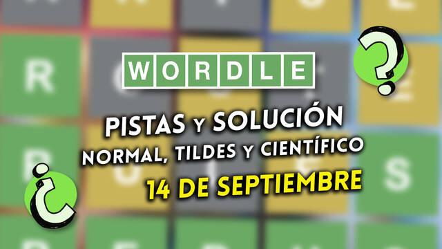 Pistas y soluciones para el Wordle del jueves 14 de septiembre de 2023