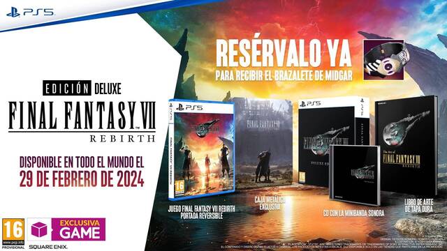 Ya puedes reservar la edición estándar y la Edición Deluxe de Final Fantasy VII Rebirth en GAME