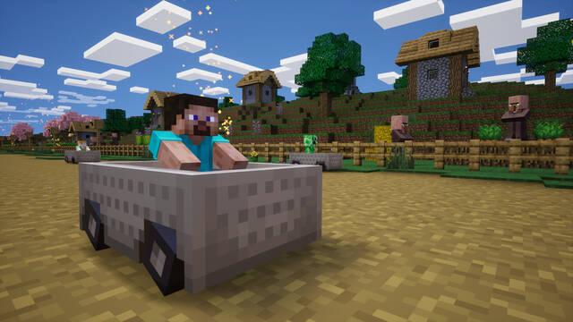 Minecraft en Sonic Racing Crossworlds