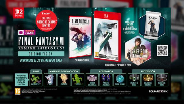 Final Fantasy VII Remake Intergrade edici�n especial f�sica exclusiva en GAME para Switch 2