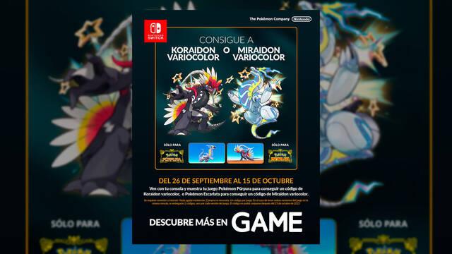 Koraidon o Miraidon variocolor para Pok�mon Escarlata o P�rpura de regalo en tu GAME