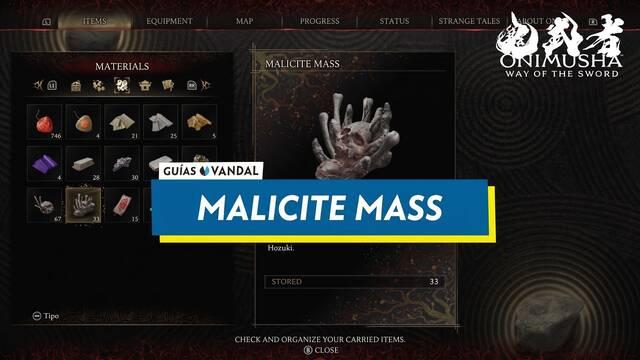 Malicite Mass in Onimusha: Way of the Sword and How to Get It
