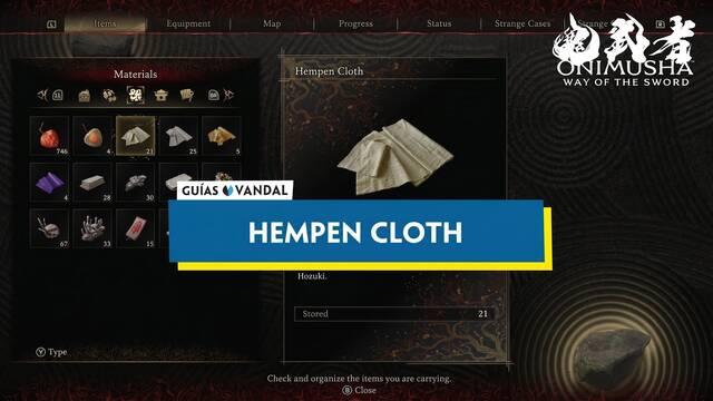 Hempen Cloth in Onimusha: Way of the Sword and How to Get It