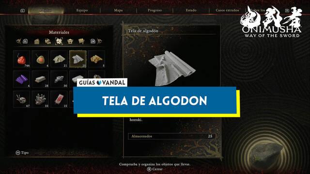 Tela de algod�n en Onimusha: Way of the Sword y c�mo conseguirla - Onimusha: Way of the Sword