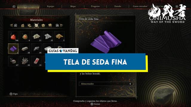 Tela de seda fina en Onimusha: Way of the Sword y c�mo conseguirla - Onimusha: Way of the Sword