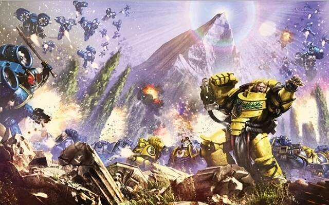 Warhammer 40.000 - �Qu� son los tir�nidos? Representaci�n de la Batalla de Sotha con el Pharos de fondo