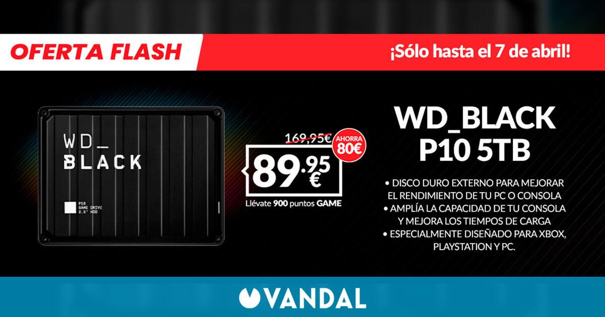 Consigue tu Western Digital WD Black P10 5GB de oferta en GAME por 89,95 euros