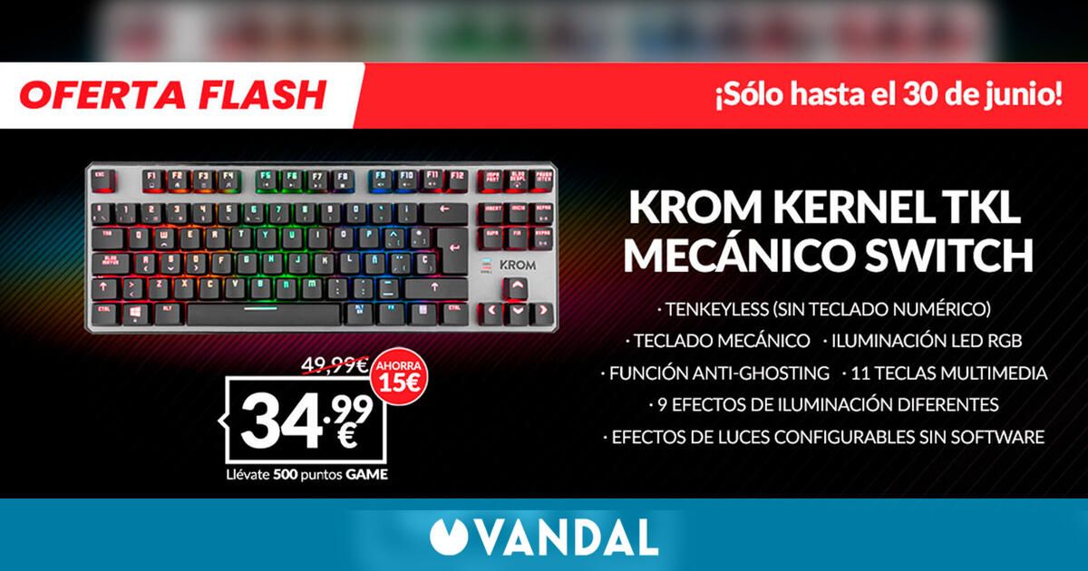 Consigue el teclado gaming Krom Kernel Switch RED RGB en GAME de oferta por 34,99 euros