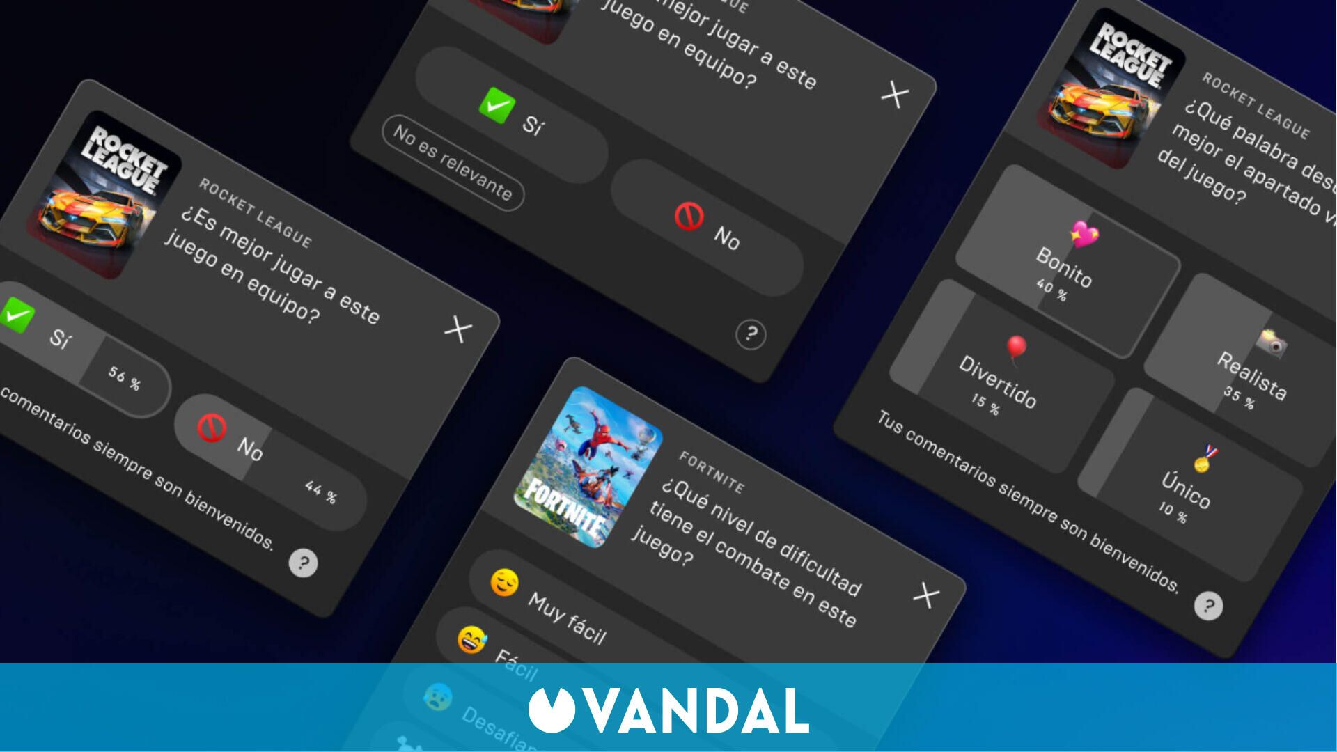 Epic Games Store añade un sistema de valoraciones y encuestas - Vandal