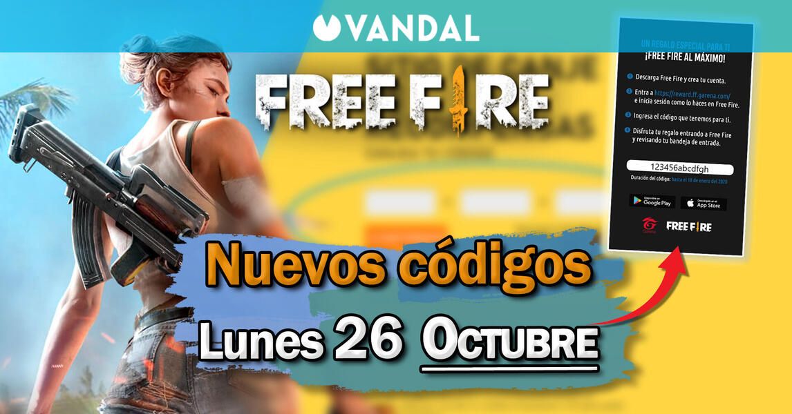 FREE FIRE MAX | Códigos de hoy lunes 26 de octubre de 2026 - Recompensas gratis