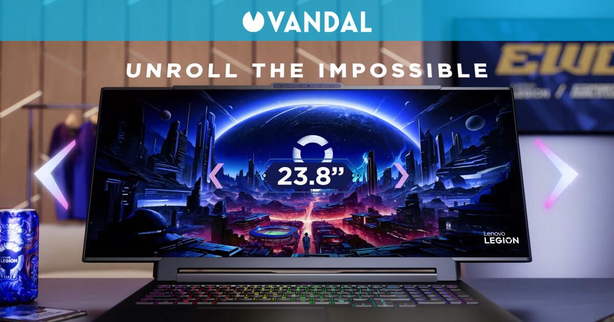 Lenovo presenta un sorprendente portátil gaming con pantalla OLED enrollable que puede crecer hasta 24 pulgadas