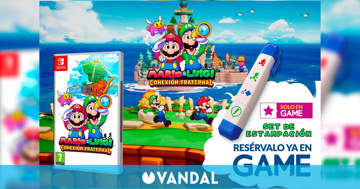 Reserva Mario y Luigi: Conexión Fraternal en GAME y llévate un set de estampación de sellos exclusivo de regalo