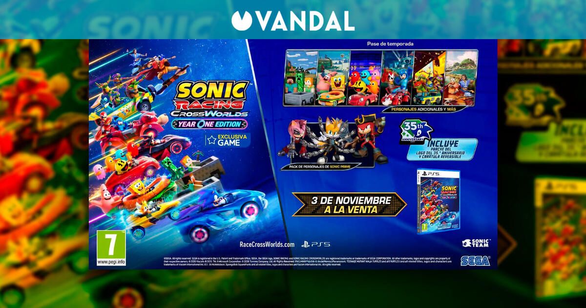 Reserva Sonic Racing CrossWorlds y su Year One Edition exclusiva en GAME con todo su contenido del primer año