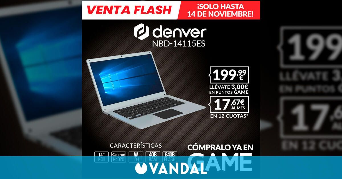 Consigue el portátil Denver NBD-14115ES de oferta en GAME por sólo 199,99 euros